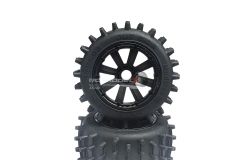 MadMax Super Hog Wheel Pair, Black 8 Spoke Wheel