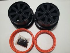MadMax 8 Spoke Black Rims & Orange Beadlocks
