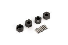 Traxxas Wheel hubs, 7mm hex (4)/ axle pins (8)