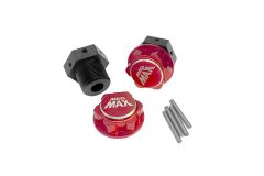 Madmax Alloy 1/8 Wheel Adaptor Pair Red (8mm Axle to 24mm hex)