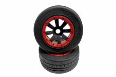 MadMax Belted Street Sweeper On-Road Wheel & Tyre Pair - Red