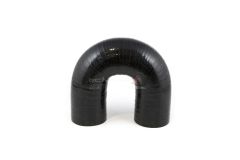 Silicone Polyester Reinforced 180 Degree Elbow Hose Black