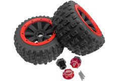  Madmax 1/8 Cross Bond Wheel & Adapter Rear Pair - Red
