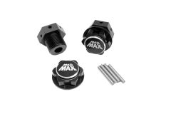 Madmax Alloy 1/8 Wheel Adaptor Pair Black (8mm Axle to 24mm hex)