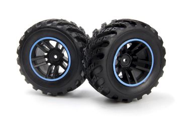 BlackZon Spryte Wheels/Tires Assembled (Black/Blue)