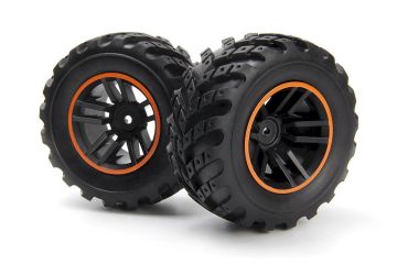 BlackZon Spryte Wheels/Tires Assembled (Black/Orange)