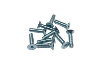 M5x20mm Flat Head Countersunk Screws Zinc - 10pcs