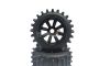 MadMax Super Hog Wheel Pair, Black 8 Spoke Wheel