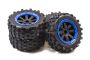 MadMax Full Wheel & Tire Sets 8 - Spoke Wheels & Giant Grip Monster Tires Truck Set - Blue