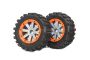 MadMax Belted Giant Grip Tyres, 8 Spoke Wheels Grey/Orange - 2pcs