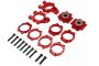 Rovan Baja CNC Alloy Rear Hub Bearing Carrier Set Red