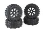 MadMax Belted Giant Grip Tyres, 8 Spoke Wheels Black/Black