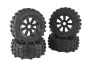 Mad Max 8 Spoke Wheels & Giant Grip Monster Tyres Truck Set Black