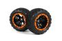 BlackZon Slyder ST Wheels/Tires Assembled (Black/Orange)