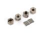 Traxxas Wheel hubs, 7mm hex (steel) (4)/ axle pins (4)