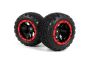BlackZon Slyder ST Wheels/Tires Assembled (Black/Red)
