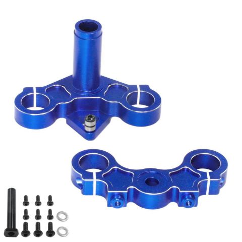 HDT CNC Alloy Triple Clamp Set Blue: Promoto-MX