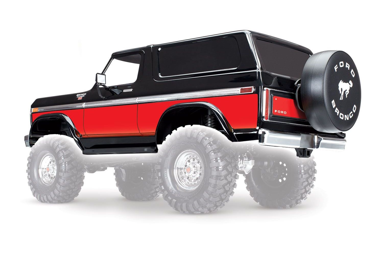 Traxxas 8076 Ford Bronco Side Trim - Chrome Replacement Parts For TRX-4 Bronco Body (#8010)