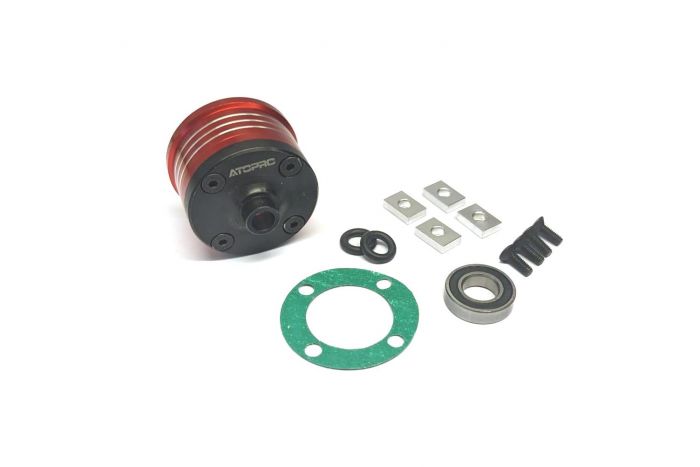 Atop Rc Differential Housing Set - Red