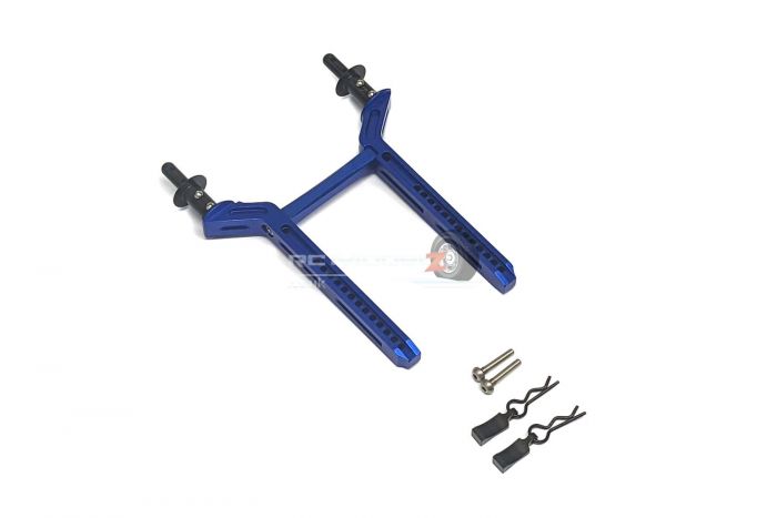 MadMax Blue TRX4 Rear Body Mount/Posts + R-Clips