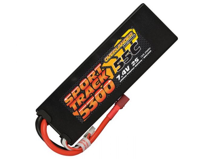 5300mAh 2S 7.4v 55C LiPo Battery in Hard Case - Overlander Sport Track