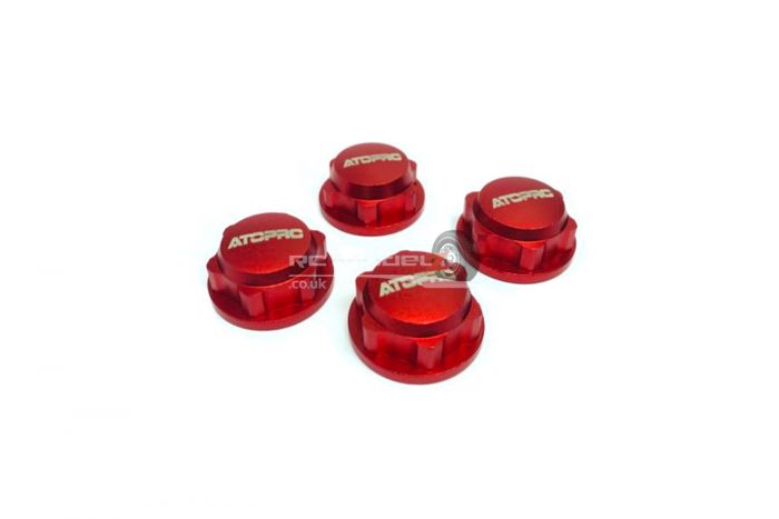 Atop RC Enclosed Wheel Nuts Red 4pc