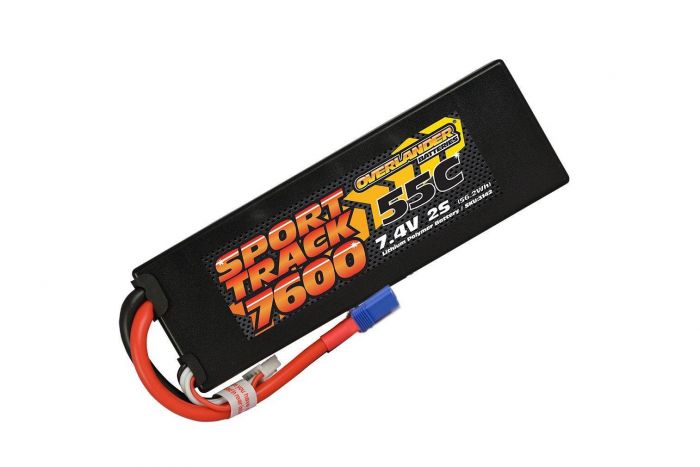 7600mAh 2S 7.4v 55C LiPo Battery in Hard Case - Overlander Sport Track