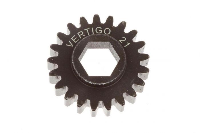 Vertigo Steel Pinion gear (fits VP Losi Hex drive clutch bell) - 21 Tooth