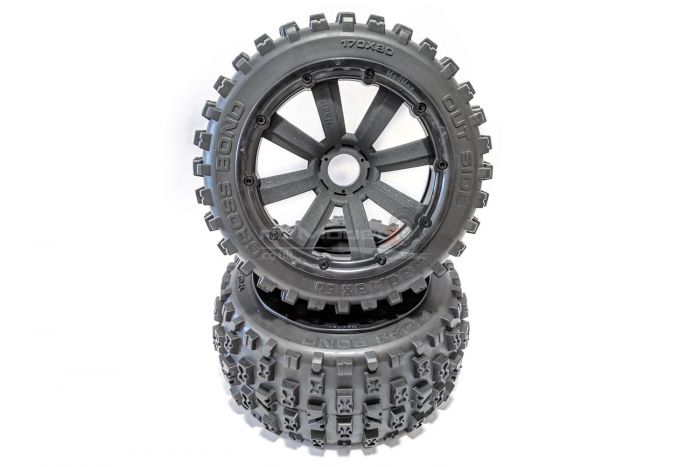 MadMax Bow-Tie Tyres On 8 Spoke Rims - Complete Buggy Wheel Kit