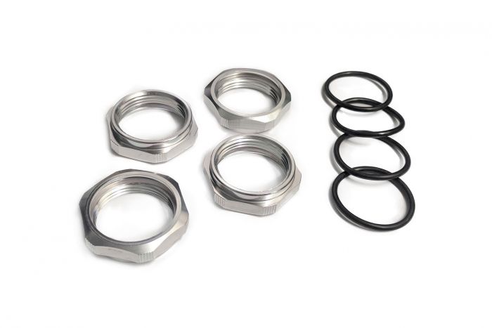 GTB Losi 5ive-T Spring Tension Nuts 4pk Silver