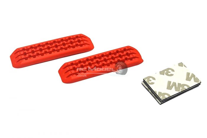 HDT 1/18 Scale Red Rubber Recovery Ramps for RC Crawler 59X16.7X4.3mm