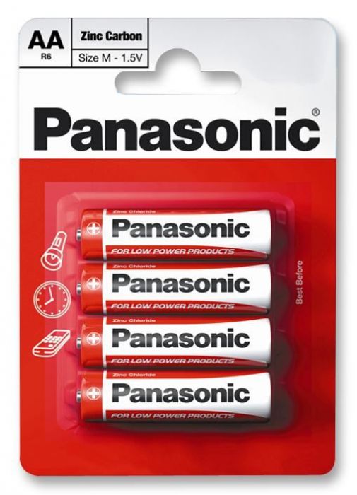 Panasonic R6REL/4BP AA Zinc Carbon 1.5V Batteries