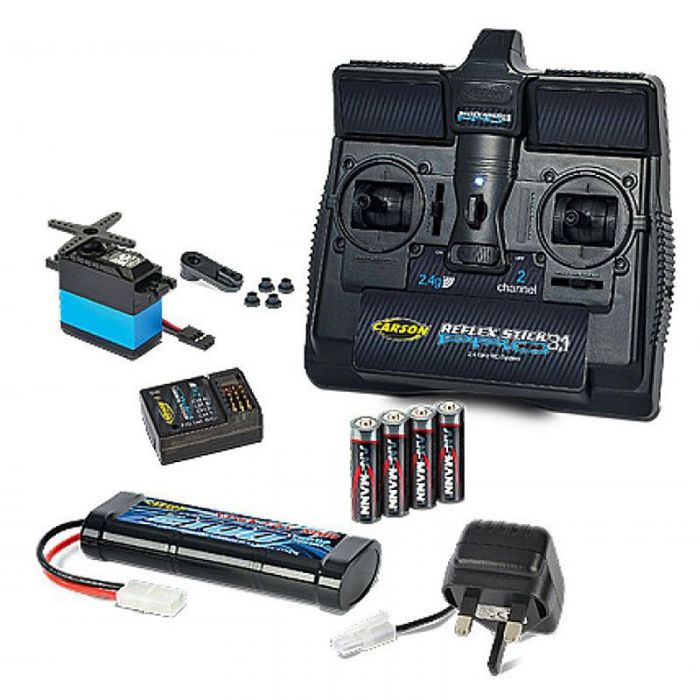 Carson Reflex Stick Pro 3.1 Radio Package - Batteries, Charger, Servos