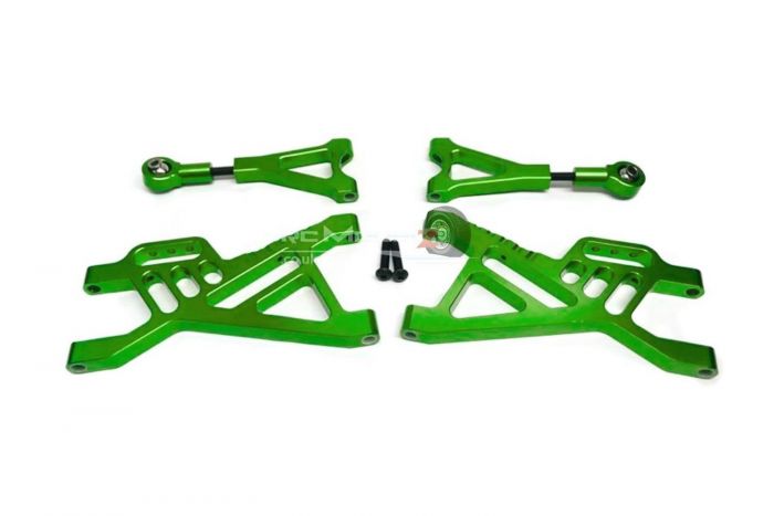 Rovan Baja CNC Alloy Rear Lower & Adjustable Upper Arm Set Green