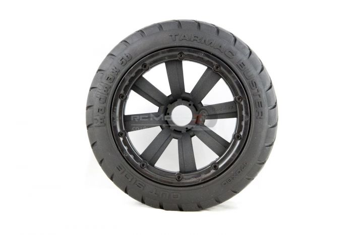 MadMax Wheel Set, 8 Spoke Black Rim & Beadlocks, On-Road Tyres