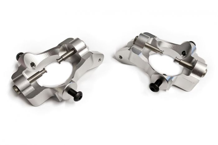 Area RC Front Hub Carrier Caster Blocks - Silver