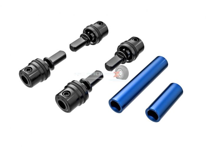 Traxxas Driveshafts, center, male (metal) (4)/ Driveshafts, center, female, Aluminium 6061-T6 (blue-anodised) (front & rear)