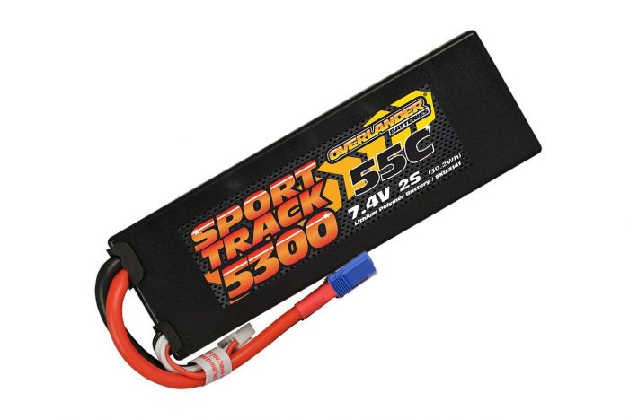 5300mAh 2S 7.4v 55C LiPo Hardcase Battery - Overlander Sport Track EC5