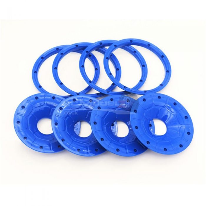 Enclosed beadlock set Blue (4pc)