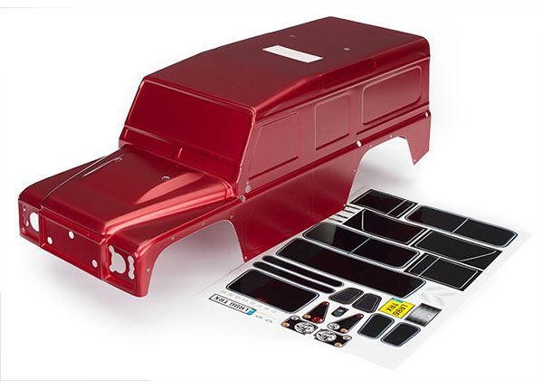 Traxxas Land Rover Defender Body - Red (Painted) with Decals