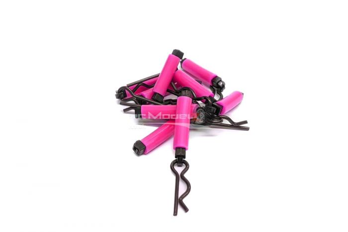 DDM "Easy Grip" 8mm Body Clips (10) Neon Pink