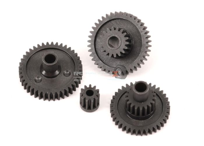 Traxxas Gear set, transmission, high range (trail) (16.6:1 reduction ratio)/ pinion gear, 11-tooth