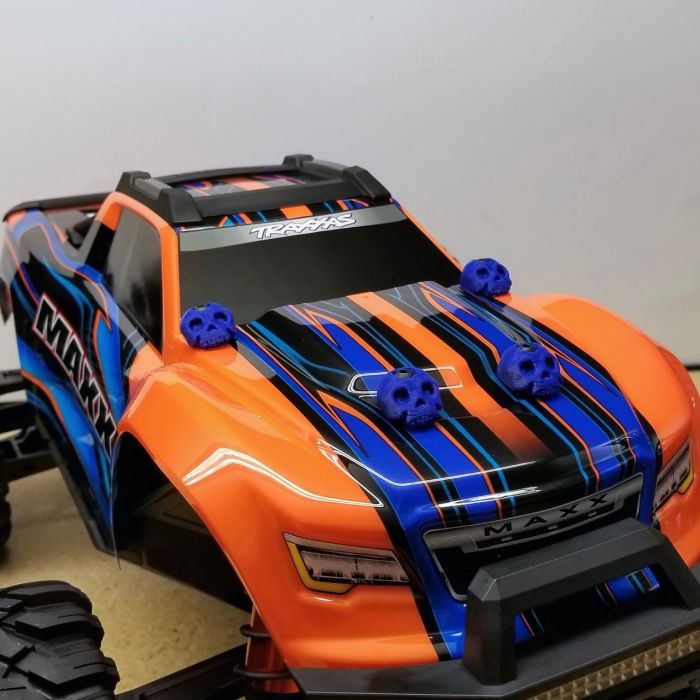FullForce RC TRAXXAS MAXX 3D Printed Body Washers Skull Blue