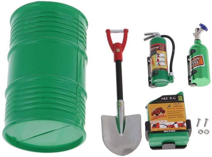 Oil Tank/Exstinguisher/Nos Bottle & Shovel Green Set