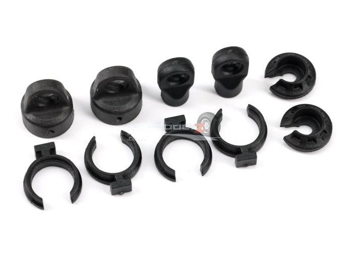 Traxxas Shock cap (2)/ spring perch (2)/ rod end (2)/ spring preload spacer (4)