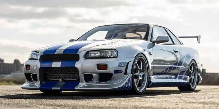 Kyosho 1:12 Resin Nissan GT-R 2001 Fast and Furious Silver/Blue Stripes