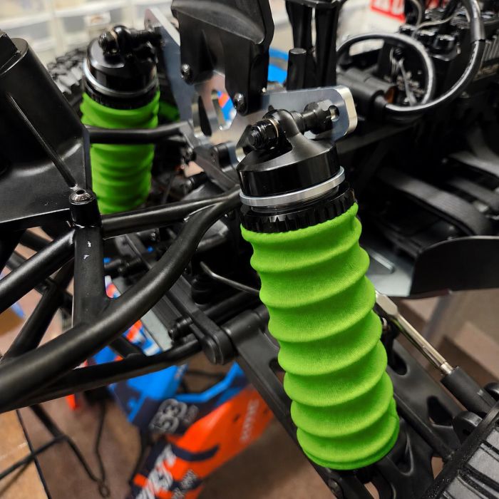 FullForce RC Green Shock Boots (4) – Fits Losi 5IVE‑TE 3.0