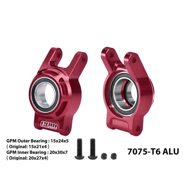 GPM 7075 Alloy Rear Hub (L/ Bearings) For YK7081 TB8 / YK8081 DF8 Red