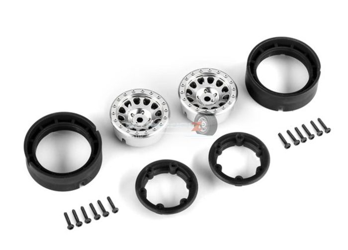 Traxxas Wheels, Method 105 1.0in, (satin chrome) (2)