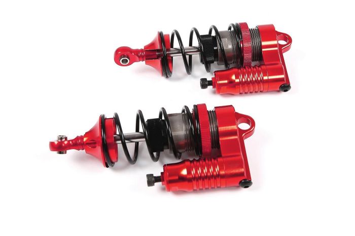 Rovan F5 CNC Alloy Adjustable Piggy Back Reservoir Shocks - Red